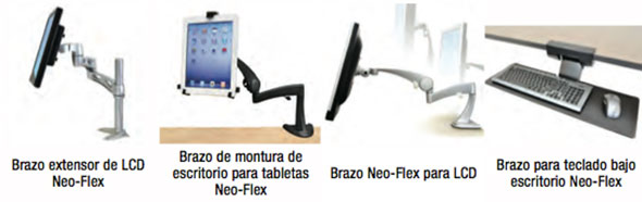 Brazo para teclado bajo escritorio Neo-Flex